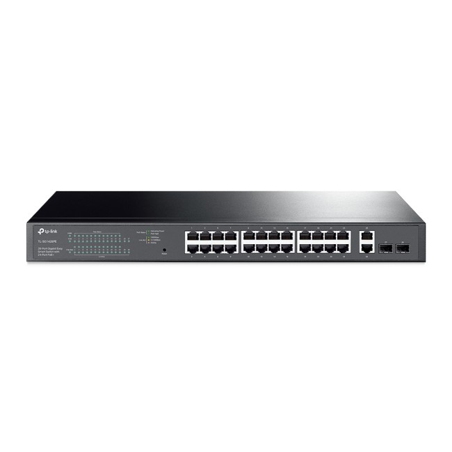 TP-Link TLSG1428PE JetStream Omada SDN smart switch • 24 Gigabit PoE+ ja 2 Gigabit Combo pesa 250W