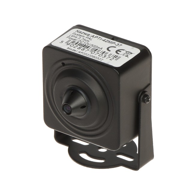 APTI 4MP plaatkaamera pinhole objektiiviga 3.7mm (90°) PoE (802.3af) 12VDC APTI-42MP-37