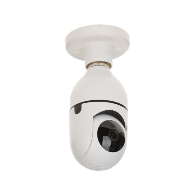 Miniatuurne IP Wi-Fi PT pöördkaamera Tuya Smart äpiga ühendamiseks • 3.6mm (70°) 230V E27 mSD APTI-W28S2-TUYA