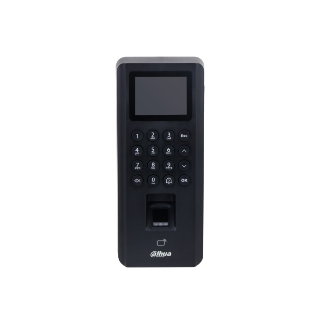 Dahua ASI2212J-PW ühe ukse kontroller-terminal koodipaneeli, sõrmejälje- ja Mifare kaardilugejaga