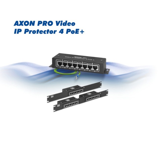 Ülepinge kaitse Ethernet ja PoE+ • 4 kanalit • AXON PRO Video IP Protector 4 PoE+