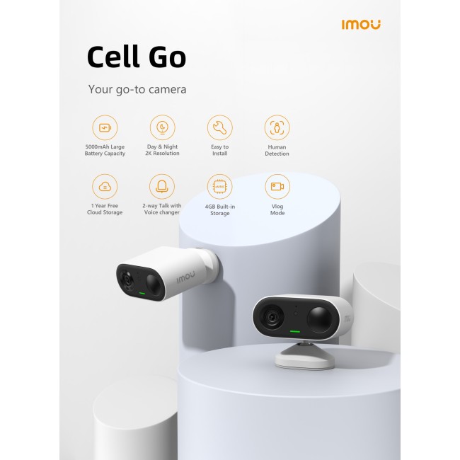 Imou IPC-B32P-V2 Cell Go 3MP akuga IP kaamera • mikrofon+kõlar+sireen+PIR fix 2.8mm(98°) IR7m 5V IPC-B32P-V2-IMOU