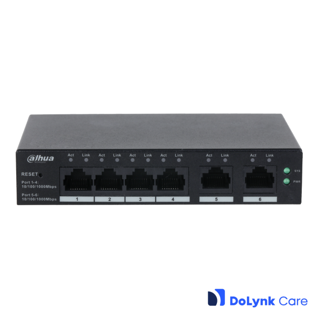 Dahua CS4006-4GT DoLynk Care manageeritav switch • 4*Gbps PoE + 2*Gbps CS4006-4GT