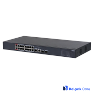 Dahua CS4218-16ET-135 DoLynk Care manageeritav switch • 16*10/100Mbps PoE + 2*Gbps combo • 135W