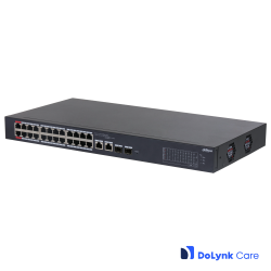 Dahua CS4226-24ET-240 DoLynk Care manageeritav switch • 24*10/100 Mbps PoE + 2*Gbps combo • 240W Dahua CS4226-24ET-240 DoLynk Care manageeritav switch • 24*10/100 Mbps PoE + 2*Gbps combo • 240W