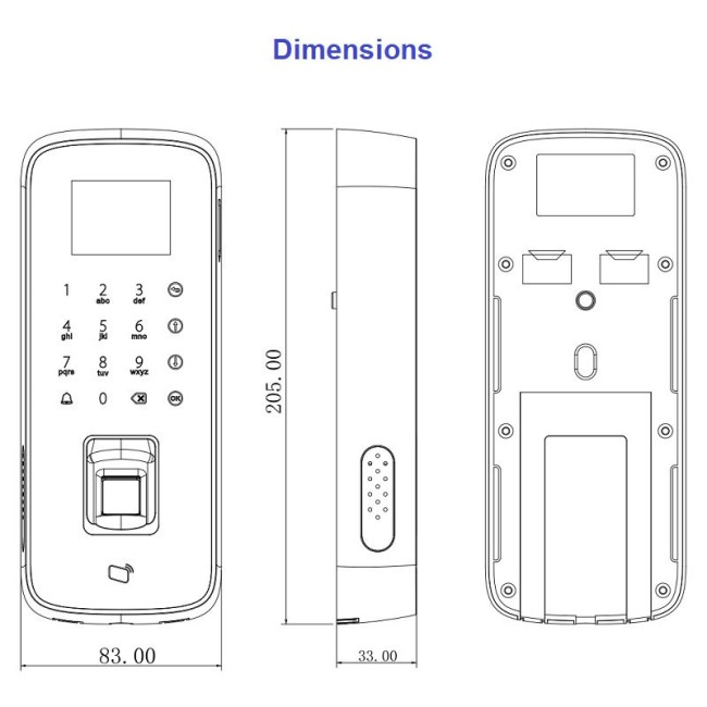 Dahua ASI1212D-D läbipääsusüsteemi ühe ukse standalone kontroller + kaardilugeja + sõrmejälje lugeja