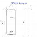 Dahua ASR1200D RFID kaardilugeja • 13.56MHz(Mifare) • IP65 • Wiegand34/26 • RS485 ASR1200D