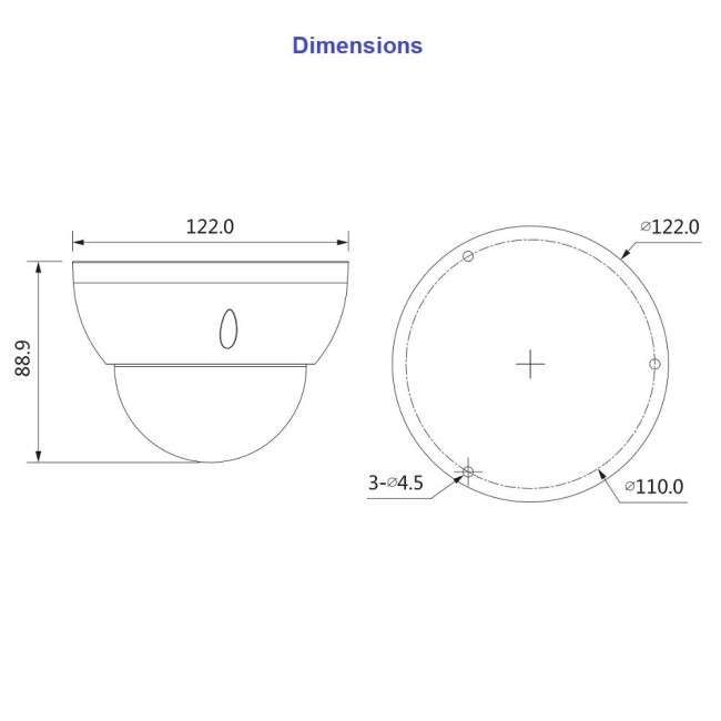 Dahua HAC-HDBW2241R-Z 2MP Starlight HDCVI kuppelkaamera • WDR IP67 IK10 IR30m audio 2.7-13.5mm HAC-HDBW2241R-Z-27135
