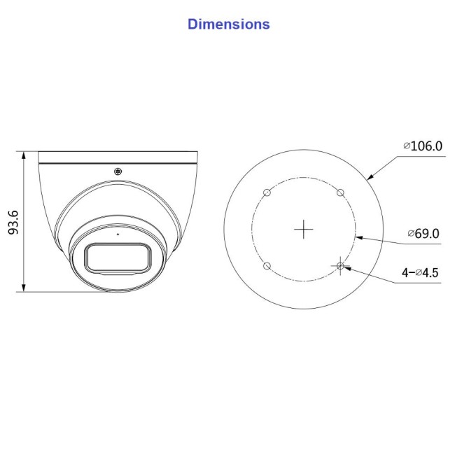 Dahua IPC-HDW5541TM-ASE 5MP IP kerakaamera • ePoE WizMind IR50m mikrofon 2.8mm(102°) IPC-HDW5541TM-ASE-0280B