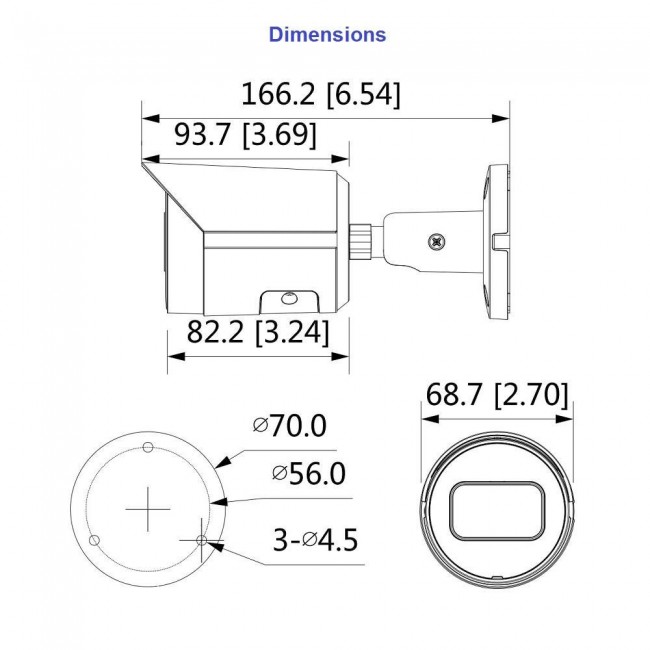 Dahua IPC-HFW2431S-S-S2 4MP IP torukaamera • WDR • IR30m • 3.6mm IPC-HFW2431S-S-0360B-S2