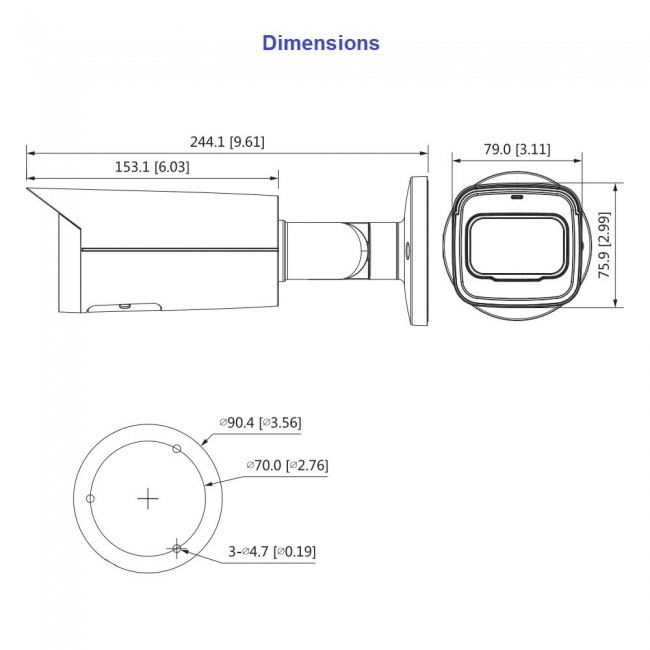 Dahua IPC-HFW3541T-ZAS 5MP IP torukaamera • Wizsense IR60m audio alarm 2.7-13.5 IPC-HFW3541T-ZAS-27135