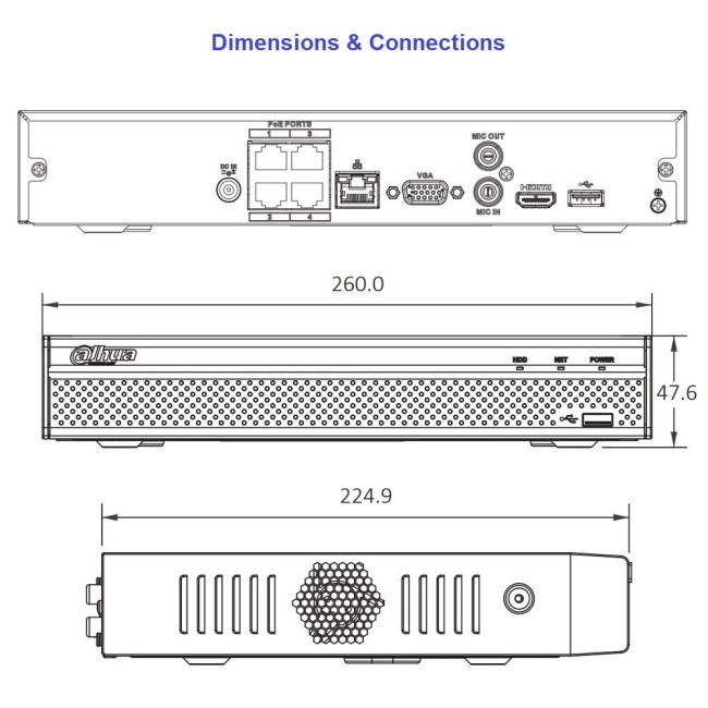 Dahua NVR2104HS-P-4KS2 Lite seeria 4 kanaliga IP salvesti • 80Mbps • 8MP • HDMI+VGA • 1HDD • 4PoE • Dahua NVR2104HS-P-4KS2 Lite seeria 4 kanaliga IP salvesti • 80Mbps • 8MP • HDMI+VGA • 1HDD • 4PoE •