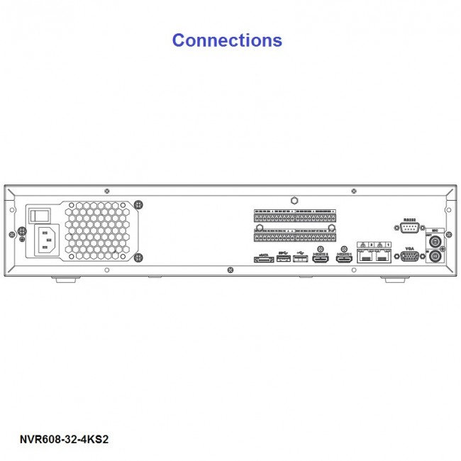 Dahua NVR608-64-4KS2 64 kanaliga Ultra seeria IP salvesti • 384Mbps • 12MP • 8HDD • RAID 5, 6, 10