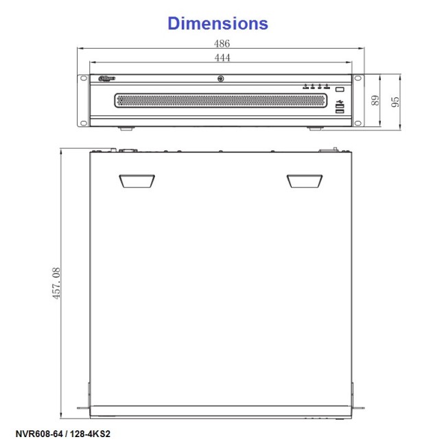 Dahua NVR608-64-4KS2 64 kanaliga Ultra seeria IP salvesti • 384Mbps • 12MP • 8HDD • RAID 5, 6, 10 NVR608-64-4KS2