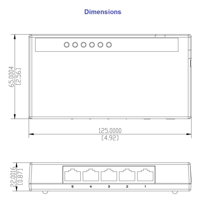 Dahua PFS3005-5GT-L mittemanageeritav 5 Gigabit pordiga switch Dahua PFS3005-5GT-L mittemanageeritav 5 Gigabit pordiga switch