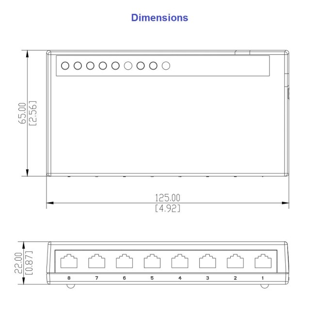 Dahua PFS3008-8GT-L mittemanageeritav 8 pordiga Gigabit väikesegabariidiline switch Dahua PFS3008-8GT-L mittemanageeritav 8 pordiga Gigabit väikesegabariidiline switch