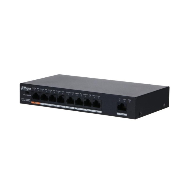 Dahua PFS3009-8ET1GT-96-V2 mittemanageeritav 8 PoE pordiga switch • 96W PFS3009-8ET1GT-96-V2