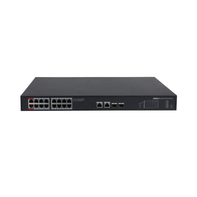 Dahua PFS3220-16GT-240 mittemanageeritav switch • PoE 16*Gbps + 2+2*Gbps combo • 240W Dahua PFS3220-16GT-240 mittemanageeritav switch • PoE 16*Gbps + 2+2*Gbps combo • 240W