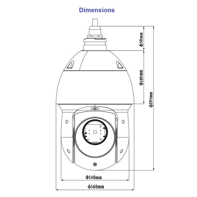 Dahua SD49225-HC-LA 2MP HDCVI Starlight PTZ kaamera • 25*suum • IR100m • IP66 • 12VDC • (riputatav) SD49225-HC-LA