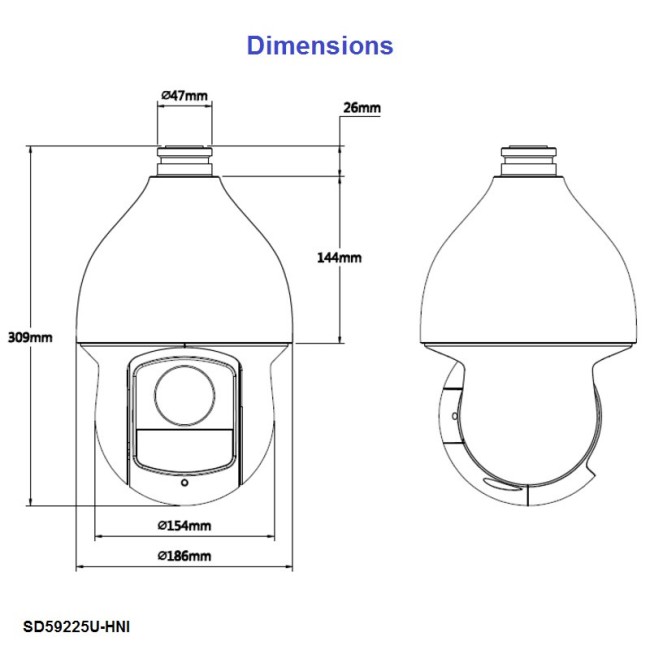 Dahua SD59225U-HNI 2MP 25x suum Auto Tracking IVS Starlight IP PTZ kaamera IR150m IP66 24V/PoE+ Dahua SD59225U-HNI 2MP 25x suum Auto Tracking IVS Starlight IP PTZ kaamera IR150m IP66 24V/PoE+