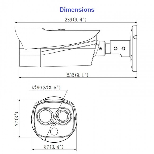 Dahua TPC-BF2120P-1F4 hübriid termokaamera • 160*120/2MP • 1mm/4mm • Firedet • mSD • audio
