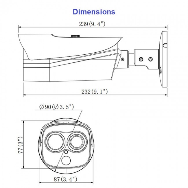 Dahua TPC-BF2120P-1F4 hübriid termokaamera • 160*120/2MP • 1mm/4mm • Firedet • mSD • audio TPC-BF2120P-1F4