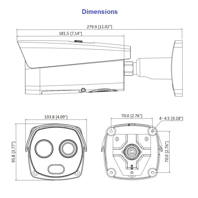 Dahua TPC-BF2221-TB7F8 hübriid termokaamera • 256x192/2MP • 7mm/8mm • Firedet • mSD • audio TPC-BF2221-TB7F8