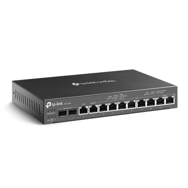 TP-Link ER7212PC Omada SDN smart VPN ruuter • 12 Gigabit porti, millest 2 SFP ja 8 PoE+ kokku 110W ER7212PC