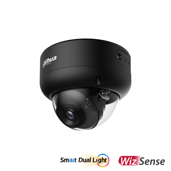 Dahua HDBW3649E-AS-IL-0280B-Black 6MP IP kuppelkaamera • WizSense Dual-Led 30m 2.8mm(110°) Mic HDBW3649E-AS-IL-0280B-Black