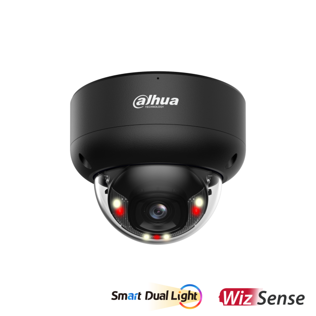 Dahua HDBW3649E-AS-IL-0280B-Black 6MP IP kuppelkaamera • WizSense Dual-Led 30m 2.8mm(110°) Mic HDBW3649E-AS-IL-0280B-Black