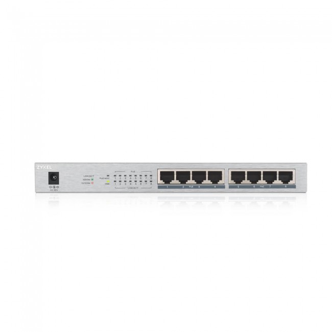 ZyXEL GS1008HP 8 Gigabit pordiga mittemanageeritav switch • 8 PoE+ (30W) porti, kokku 60W ZyXEL GS1008HP 8 Gigabit pordiga mittemanageeritav switch • 8 PoE+ (30W) porti, kokku 60W