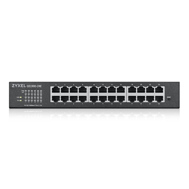ZyXEL GS1900-24E manageeritav 24-port switch • 24*GbE RJ-45 • vaikne ZyXEL GS1900-24E manageeritav 24-port switch • 24*GbE RJ-45 • vaikne