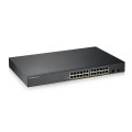 ZyXEL GS1900-24HP manageeritav 24-port PoE switch • 24*GbE PoE + 2*GbE SFP • 170W PoE ZyXEL GS1900-24HP manageeritav 24-port PoE switch • 24*GbE PoE + 2*GbE SFP • 170W PoE