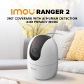 Imou Ranger 2 4MP IP Wi-Fi PT kaamera • mikrofon+kõlar • fix 3.6mm(90°) • IR10m • mSD • 5V