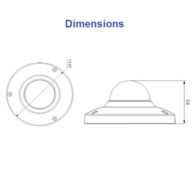 Dahua 2MP minidome, 2.8mm, 0.1Lux , 1/3 IPC-HD1200CP-2.8