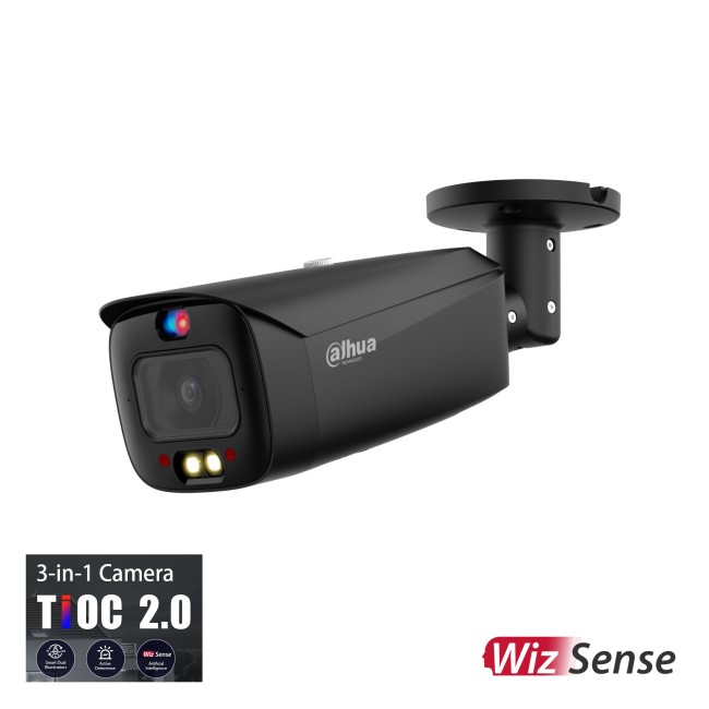 Dahua IPC-HFW3849T1-AS-PV-S4-BLACK 8MP IP torukaamera • TiOC 2.0 Dual-Led 30m 2.8mm(106°) Mic alarm IPC-HFW3849T1-AS-PV-0280B-S4-BLACK