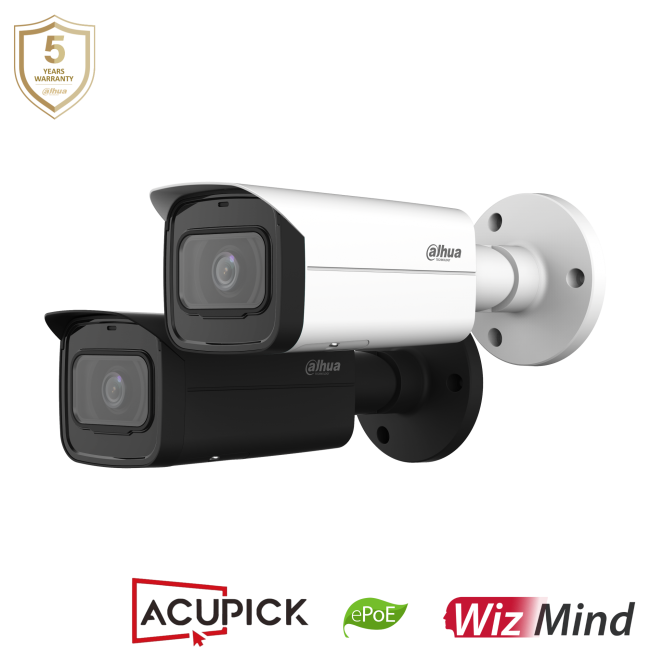 Dahua IPC-HFW5442T-ASE-S3-BLACK 4MP IP torukaamera • ePoE WizMind-S IR80m alarm audio/mic 2.8mm IPC-HFW5442T-ASE-0280B-S3-BLACK