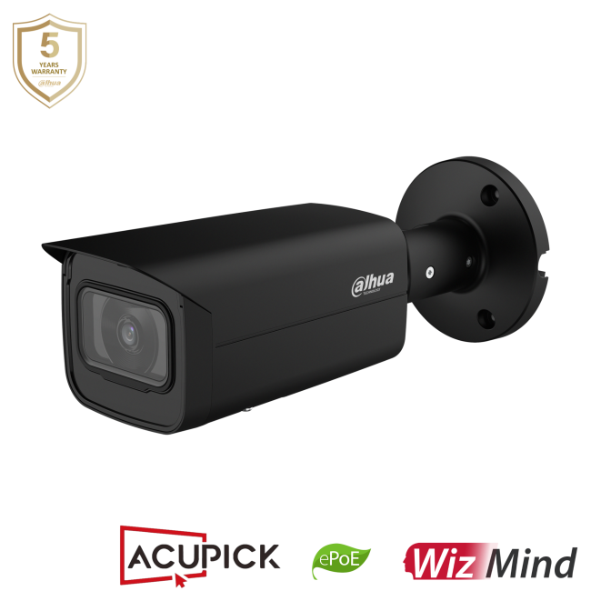 Dahua IPC-HFW5442T-ASE-S3-BLACK 4MP IP torukaamera • ePoE WizMind-S IR80m alarm audio/mic 2.8mm IPC-HFW5442T-ASE-0280B-S3-BLACK