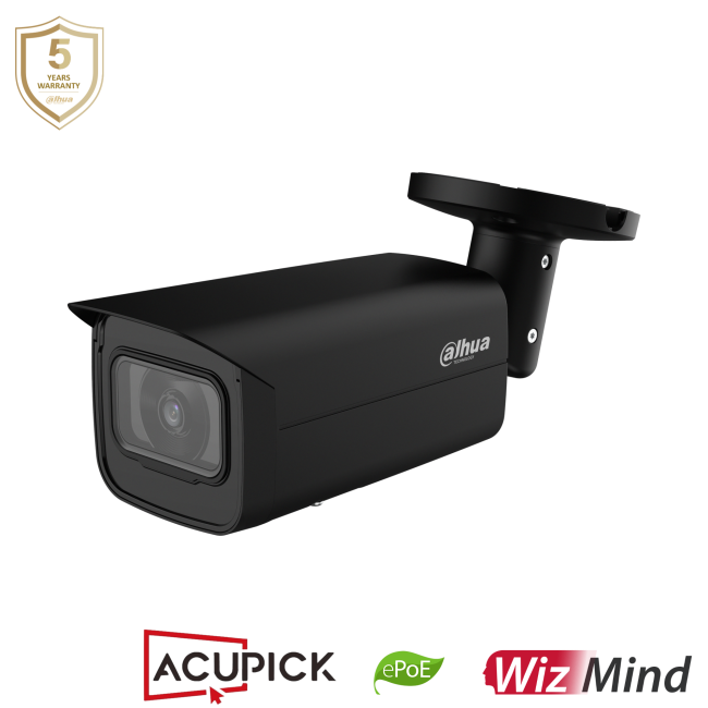 Dahua IPC-HFW5442T-ASE-S3-BLACK 4MP IP torukaamera • ePoE WizMind-S IR80m alarm audio/mic 2.8mm IPC-HFW5442T-ASE-0280B-S3-BLACK