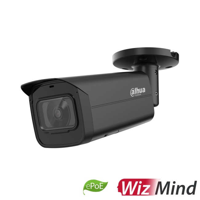 Dahua IPC-HFW5541T-ASE-BLACK 5MP IP torukaamera • ePoE WizMind IR80m I/O audio 2.8mm(102°) IPC-HFW5541T-ASE-0280B-BLACK