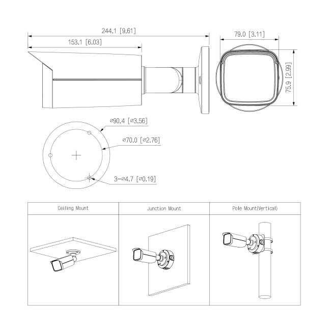 Dahua IPC-HFW5842T-ASE-S2 8MP IP torukaamera • WizMind ePoE IR50m I/O audio alarm 2.8mm(111°) IPC-HFW5842T-ASE-0280B-S2