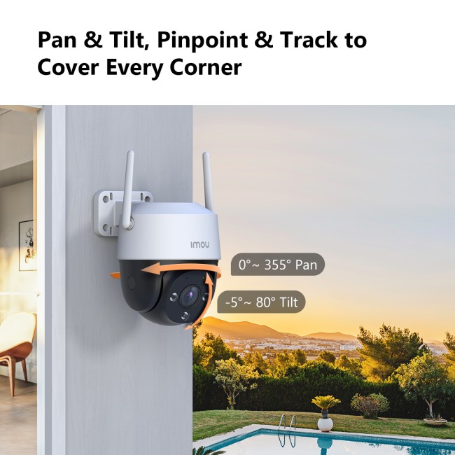 Imou Cruiser SE+ IPC-S41FEP 4MP IP Wi-Fi PT kaamera • mikrofon kõlar 3.6mm(79°) IR30m 12V FullColor IPC-S41FEP-IMOU