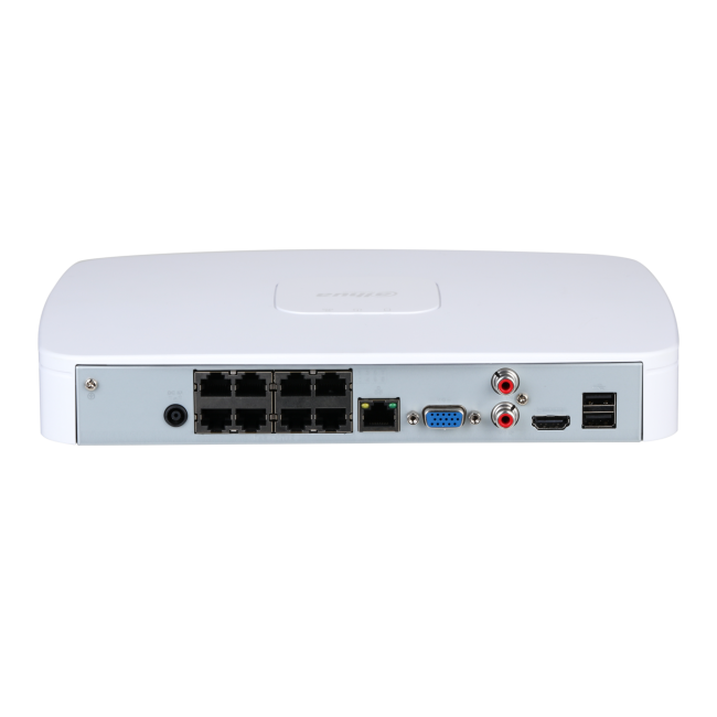 Dahua NVR4108-8P-4KS3 8 kanaliga Lite seeria IP salvesti • 160/160/80Mbps • 8PoE • 1HDD plastkorpus