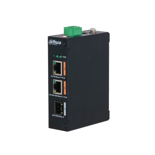 Dahua PFS3103-1GT1ET-60-V2 mittemanageeritav 2 PoE pordiga + 1 SFP port switch • 60W