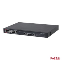 Dahua PFS4218-16ET-240-V3 manageeritav switch • PoE 16*100Mbps + 2*1000Mbps combo • 240W Dahua PFS4218-16ET-240-V3 manageeritav switch • PoE 16*100Mbps + 2*1000Mbps combo • 240W
