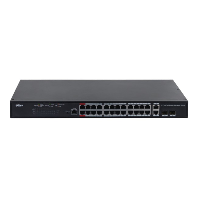 Dahua PFS4226-24GT-370 manageeritav switch • PoE 24*Gbps + 2*Gbps combo • 370W PFS4226-24GT-370