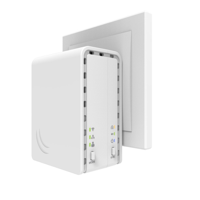 Mikrotik PL7411-2nD Powerline Adapter (1tk) Wi-Fi 4 2.4GHz AP 300Mbps Ethernet port 10/100MHz PL7411-2nD