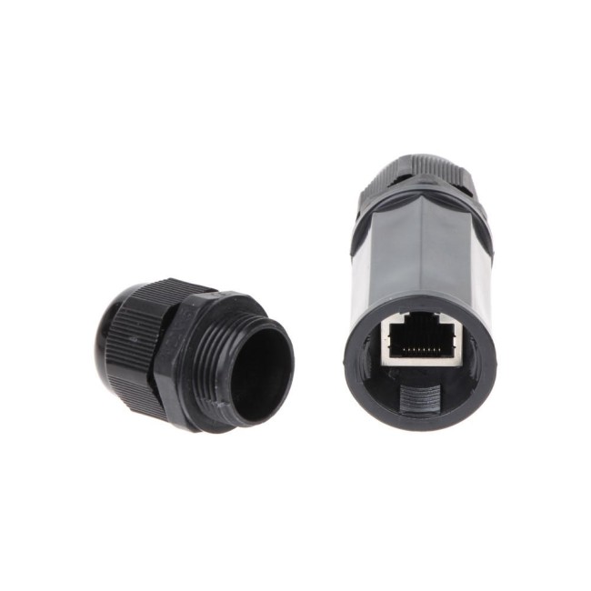 Ilmastikukindel ühendusmuhv RJ45 pistikutega otsastatud Cat5e kaablile • IP67 PUH-RJ45