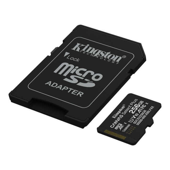 Kingston SDCS3/256GB 256GB microSD mälukaart • Canvas Select Plus Consumer microSD seeria 150MB/s SDCS3/256GB
