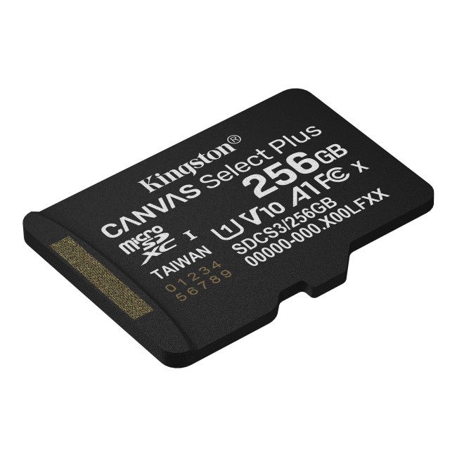 Kingston SDCS3/256GB 256GB microSD mälukaart • Canvas Select Plus Consumer microSD seeria 150MB/s SDCS3/256GB
